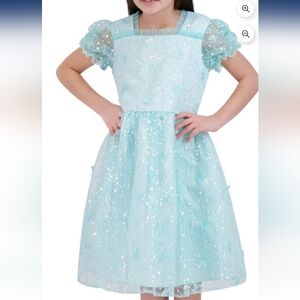 Kensie Girl Butterfly Puff Sleeve Special Occasion Dress    Size 16 Aqua    NWT